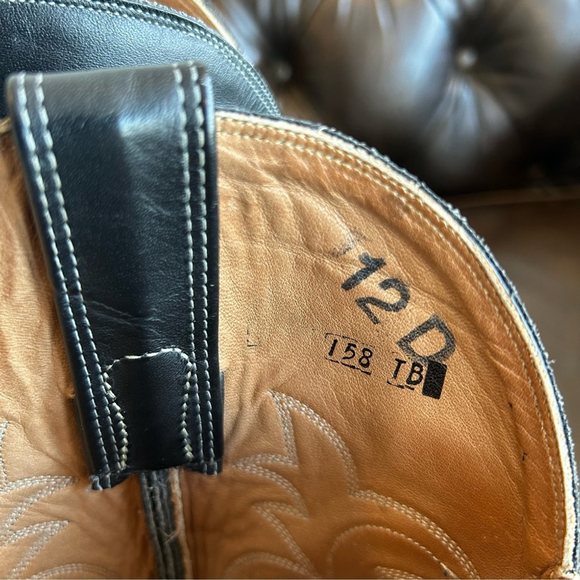 Alberta Men's Black Cowboy Western Boots size 12D - Picture 5 of 9